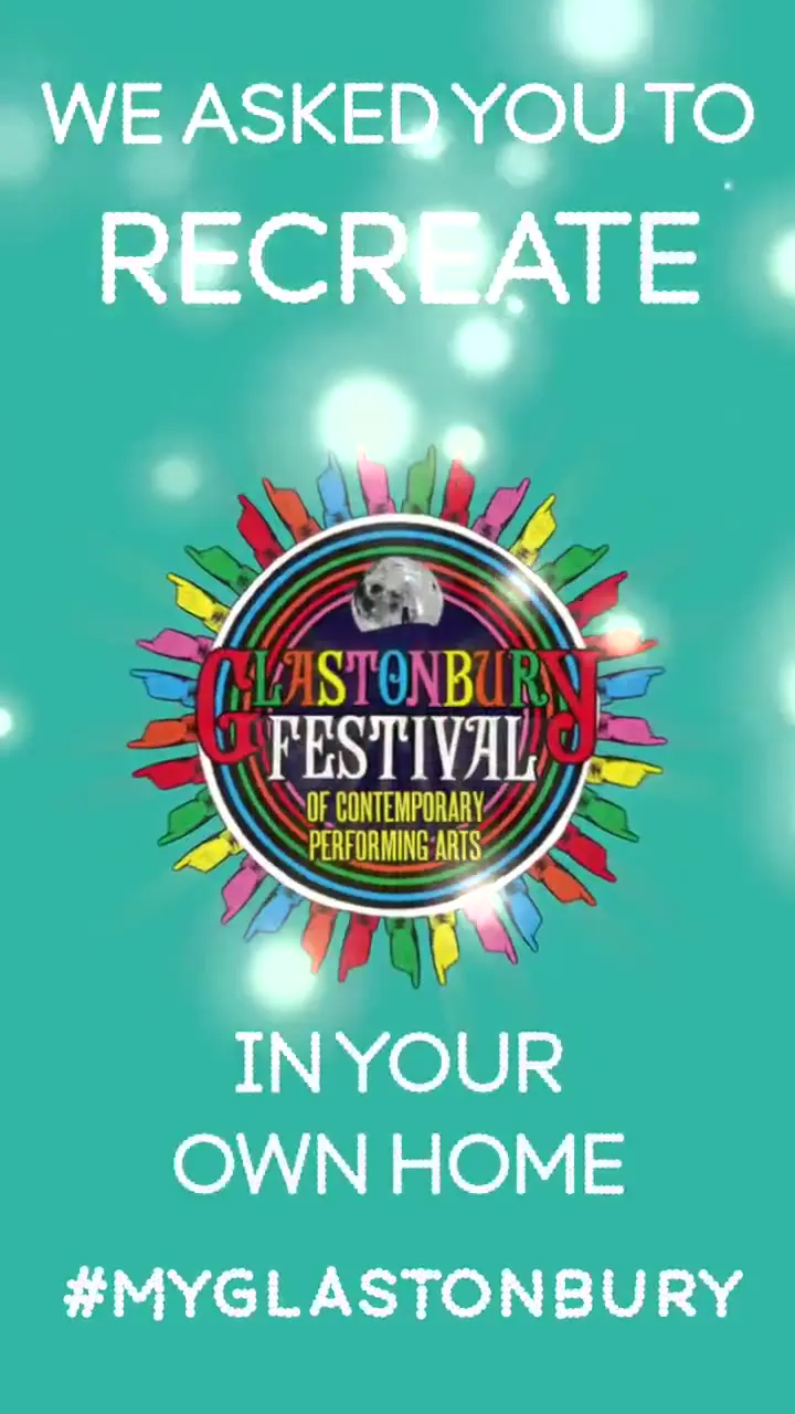 EE card asking fans to recreate the Glastonbury festival in their own home